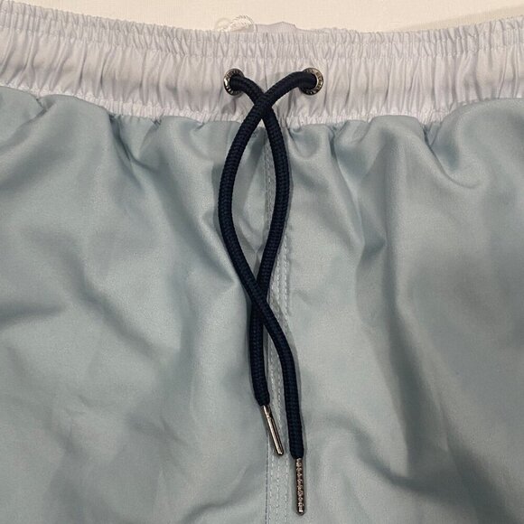 Allfenix Mens Light Blue gray Swim Shorts W/ Elastic Waist & Drawstring Size M - Picture 4 of 11
